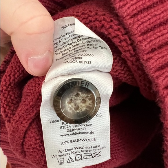 Eddie Bauer Men's Maroon Crewneck Sweater L - Picture 5 of 6
